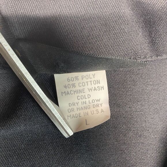 Johnny Suede Button Up Shirt Mens L Black Embroidered Motorcycle Biker USA EUC - Picture 7 of 10